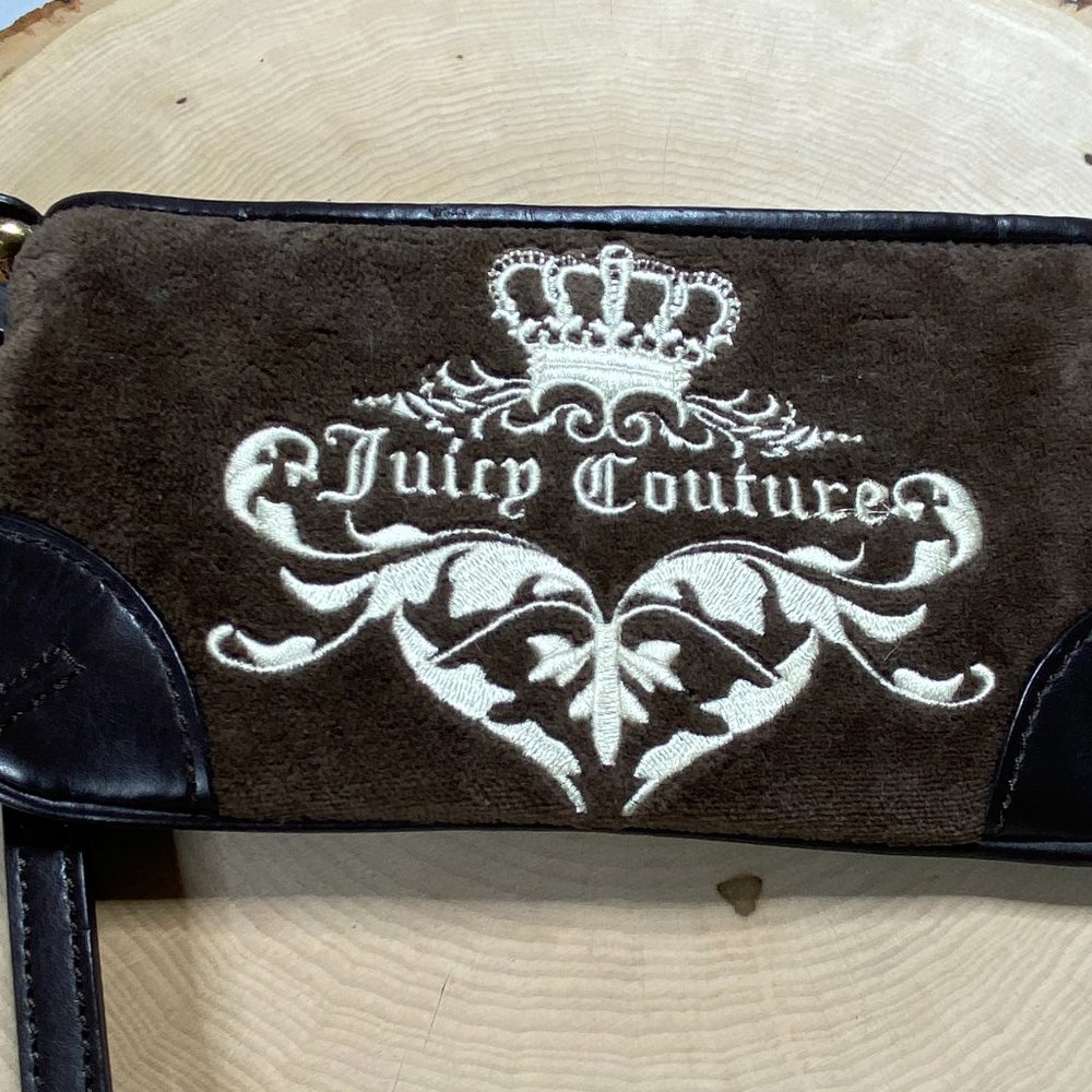 JUICY COUTURE Brown Velour Wristlet NWOT